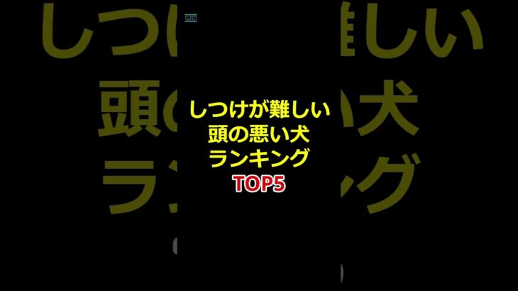 しつけが難しい犬ランキング　#雑学