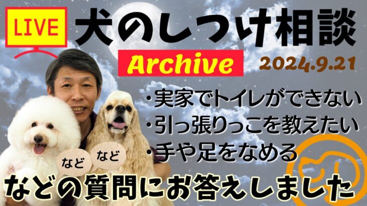 犬のしつけ相談ライブ☆ゲリラライブ【アーカイブ 2024/09/21】