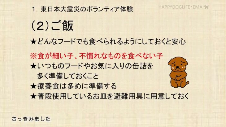 犬の飼い主さん！「日頃からの備え」できていますか？～災害時慌てないための準備と行動を～　【＜災害時に必要な対策と犬のしつけ＞編】