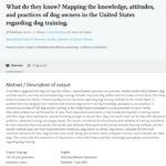 犬のしつけに関するアメリカの飼い主の知識・態度・実践の実態調査