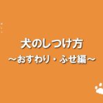 犬のふれあい方・しつけ方 07おすわり・ふせ