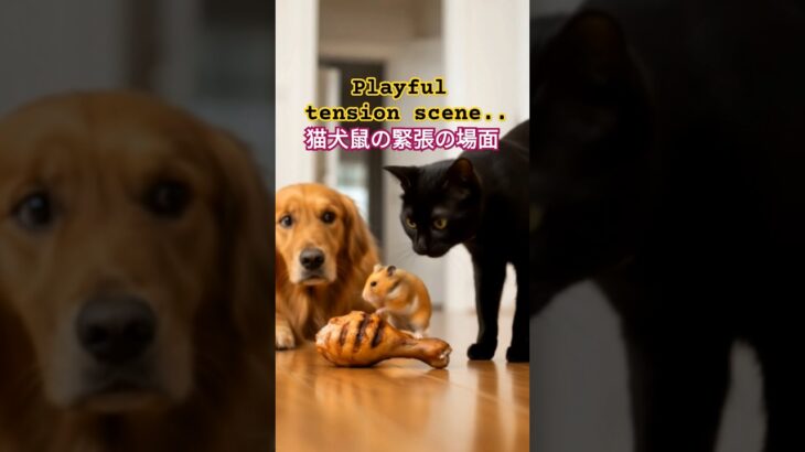 Dog, cat, hamster tension 貓狗鼠緊張瞬間,犬猫鼠緊迫の一瞬,笑える猫動画可愛い猫 funny cats video #funnycats