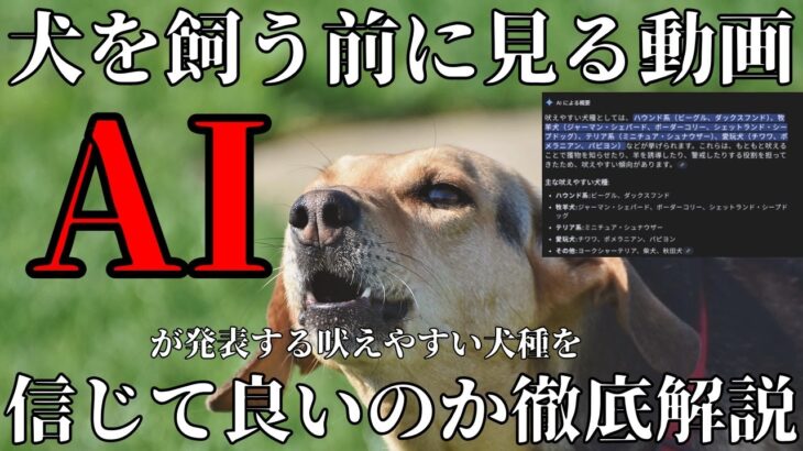【初心者向け】AIの真実！？吠えやすい犬種を徹底解説