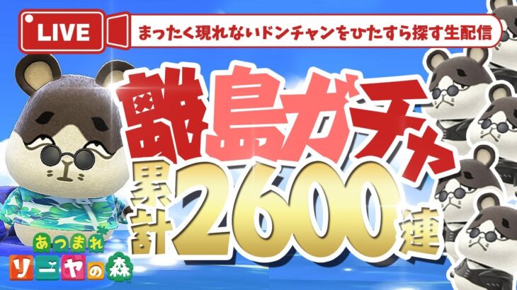 【あつ森】ドンチャン出た神回。離島ガチャ累計2600連！