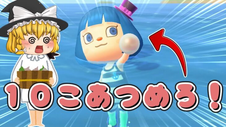 あつ森　とった海の幸を全部売ると大金持ち？しんじゅを10個ゲットするまで終われません！【ゆっくり実況】