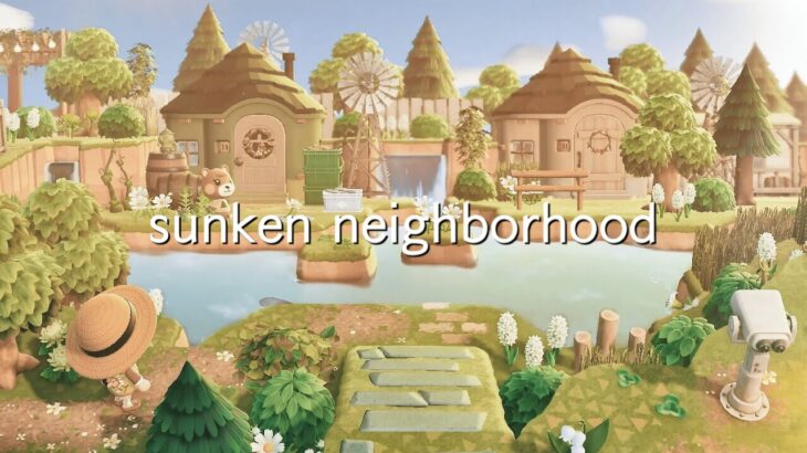 三角屋根が並ぶ住宅地 | sunken neighborhood | Speed Build | Animal Crossing New Horizons | あつ森