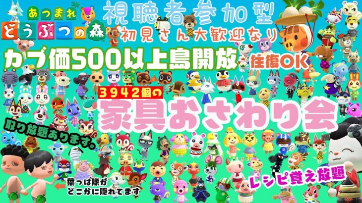 【あつ森】3942個の家具おさわり会　カブ価500ベル以上で島開放