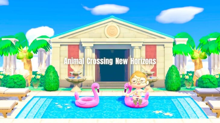 【あつ森】プール付きの南国博物館ホテル | ACNH Animal Crossing New Horizons【島クリエイト】