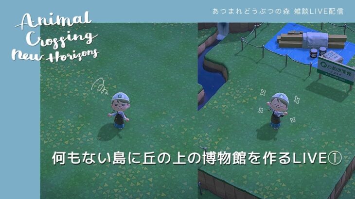 【あつ森】何もない大平原の島に丘の上の博物館を作るLIVE① 雑談のんびり島クリエイト【あつまれどうぶつの森】