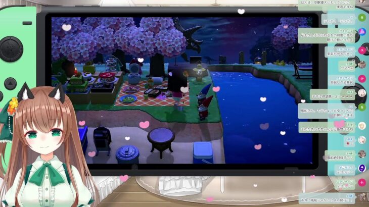 【Vtuber】あつ森の桜が今夜で見納めらしいので夜桜を見に行きます！🌸🌙🐏✨【switch】