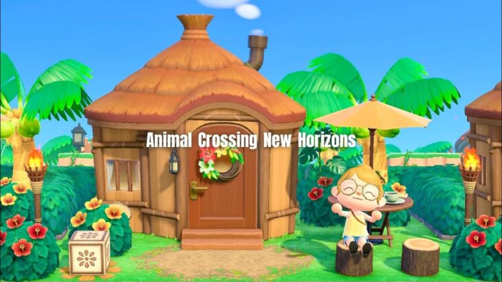 【あつ森】南国リゾートのコテージ周りと内装レイアウト | ACNH Animal Crossing New Horizons【島クリエイト】