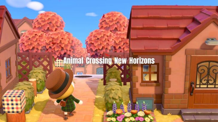【あつ森＊マイデザなし】赤がメインカラーの住宅街レイアウト | ACNH Animal Crossing New Horizons【島クリエイト】