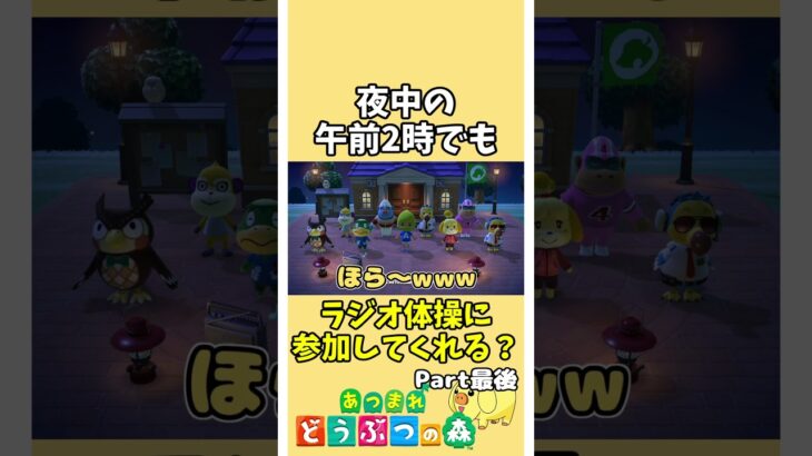 【あつ森】夜中の午前2時にラジオ体操をしても住民は参加してくれるの？2【あつまれどうぶつの森】#あつ森 #どうぶつの森 #shorts