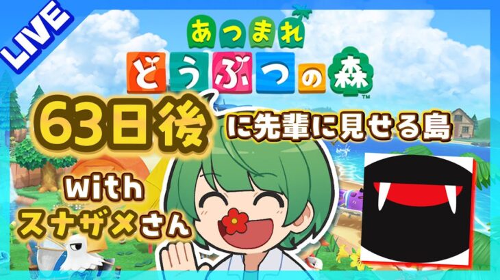 63日後に先輩に見せる島。初見の後輩が『あつまれどうぶつの森』実況するぞ！【なな湖のあつ森】#100島