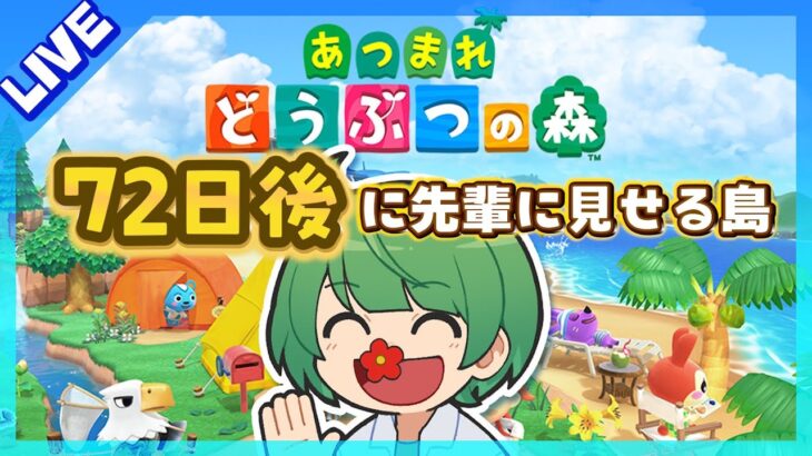 72日後に先輩に見せる島。初見の後輩が『あつまれどうぶつの森』実況するぞ！【なな湖のあつ森】#100島