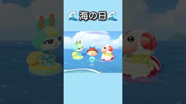 【あつ森】今日は海の日🌊ちゃちゃまる、ミッチェルと海水浴🌊【あつまれどうぶつの森】【どうぶつの森】【ACNH】 #short