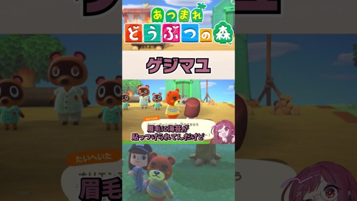 初期住民の眉毛に海苔が…！？ #shorts #あつ森 #ゲーム実況