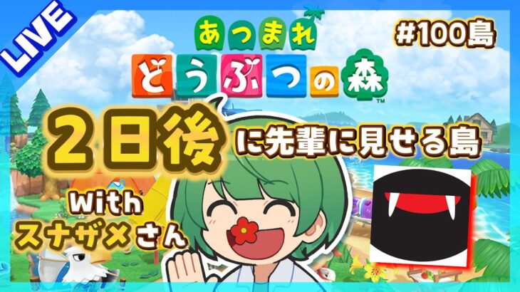 ２日後に先輩に見せる島。初見の後輩が『あつまれどうぶつの森』実況するぞ！【なな湖のあつ森】#100島