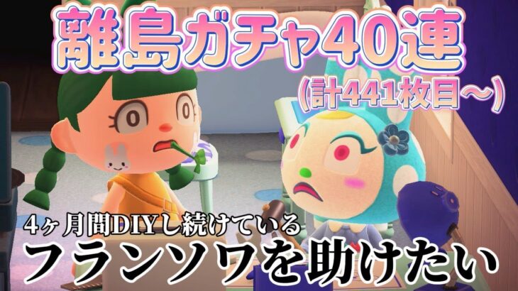 【あつ森 配信】離島ガチャ4４1枚目～！妹を見つけてフランソワを助けたい！【あつまれどうぶつの森】