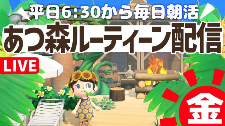 【あつ森】平日6時半からの朝活ルーティーン配信🌳挨拶だけでも大歓迎！｜あつまれどうぶつの森｜acnh