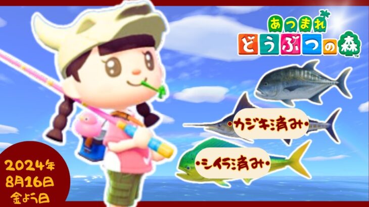 🔴【あつ森】やっと釣れた🎣ロウニンアジ｜🐟8月の魚コンプ🎣｜🐟お魚釣り🎣｜苦手なお魚釣りに挑戦｜初心者｜#151