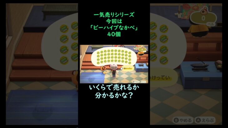 【あつ森】　一気売り シリーズ  Part214 今回は 【ビーハイブなかべ】 40個 いくらか分かるかい？