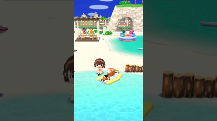 ペーターとビーチを楽しむ🏖#ポケ森 #あつ森ペーター