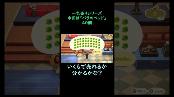 【あつ森】　一気売り シリーズ  Part376 今回は 【バラのベッド】 40個 いくらか分かるかい？