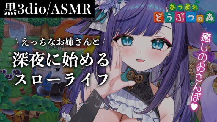 【ASMR/黒3dio】えっ♡なおねえさんと！♥あつ森でお話しながら快眠♡【#新人vtuber / #姫雅夜花香 /  #あつ森 】