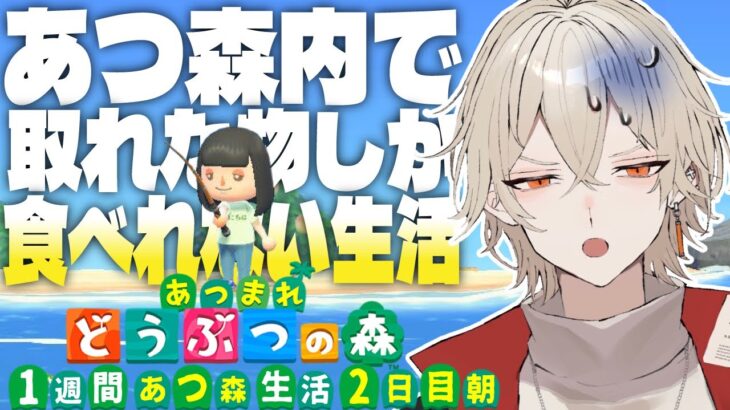 【あつ森】1週間あつ森内で入手した物しか食べれない生活～2日目 朝ご飯編～【新人vtuber /  弐十】