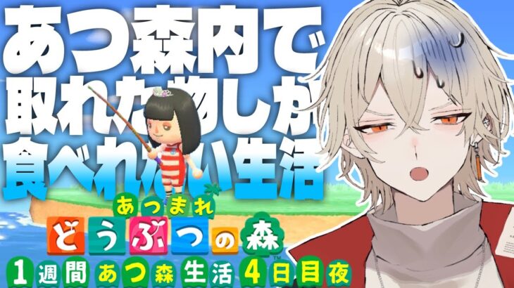 【あつ森】1週間あつ森内で入手した物しか食べれない生活～4日目 変化の夜編～【新人vtuber /  弐十】