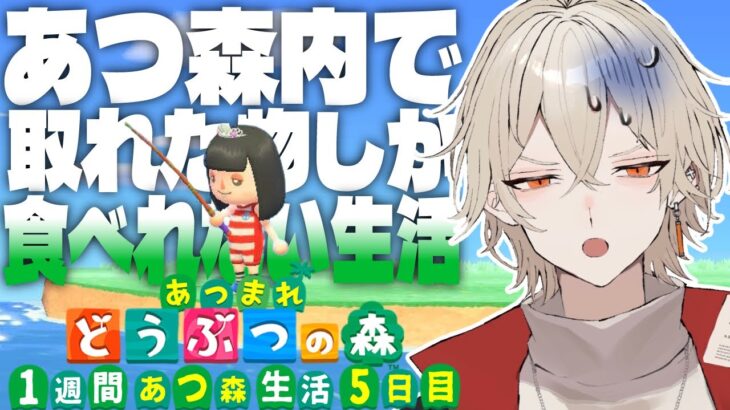 【あつ森】1週間あつ森内で入手した物しか食べれない生活～5日目 覚悟の朝編～【新人vtuber /  弐十】