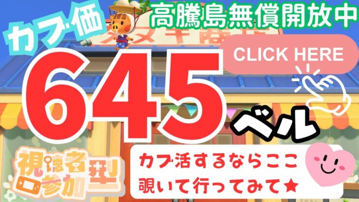 カブ価645ベル 島開放中！ あつまれどうぶつの森【視聴者参加型】