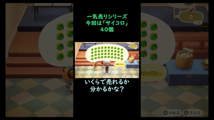 【あつ森】　一気売り シリーズ  Part759 今回は 【サイコロ】 40個 いくらか分かるかい？