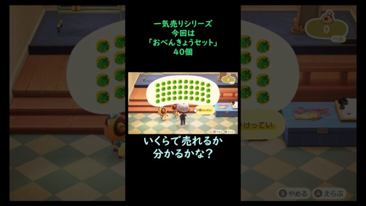 【あつ森】　一気売り シリーズ  Part806 今回は 【おべんきょうセット】 40個 いくらか分かるかい？