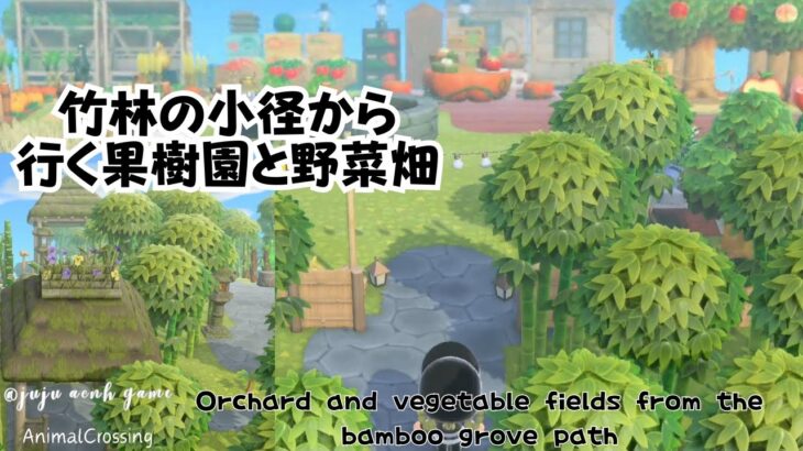 《あつ森》🌳竹林の小径から行く果樹園と野菜畑🥕🍎｜島クリエイター｜animalCrossing｜島クリエイト｜あつまれどうぶつの森｜ACNH