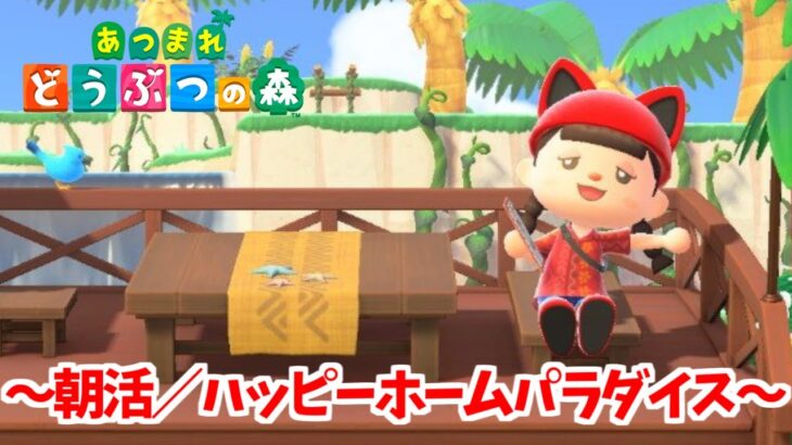 【あつ森朝活】おはようからいってらっしゃいまで♪ハピパラで住民さんの別荘つくっていく～　【あつまれどうぶつの森／ライブ】