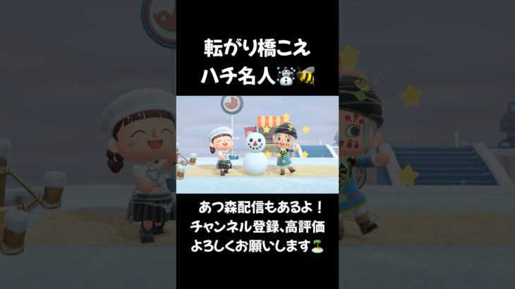 転がり橋こえハチ名人 #あつ森 #acnh #animalcrossing あつまれどうぶつの森