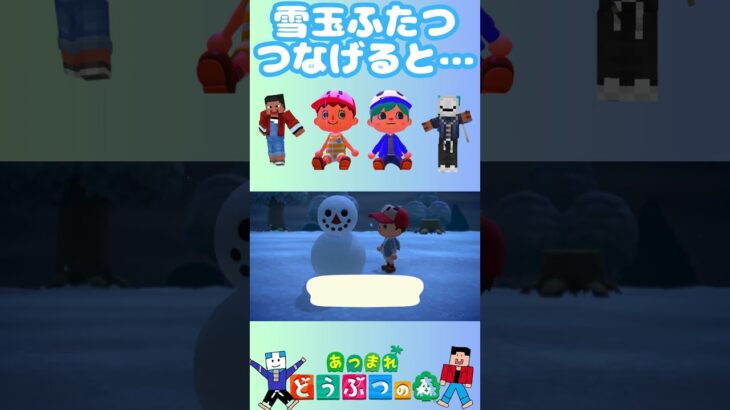 【ポトモリあつ森】雪玉をつなげると・・・。#親子で楽しめるゲーム #switchおすすめ #あつまれどうぶつの森 #あつ森 #あつ森初心者 #animalcrossing #雪 #雪だるま