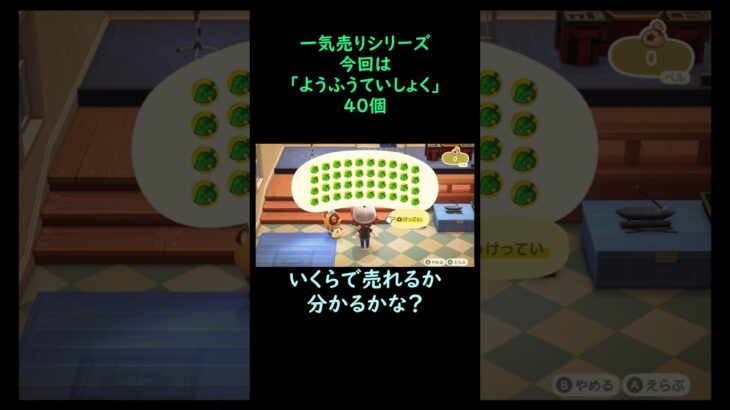 【あつ森】　一気売り シリーズ  Part998 今回は 【ようふうていしょく】 40個 いくらか分かるかい？