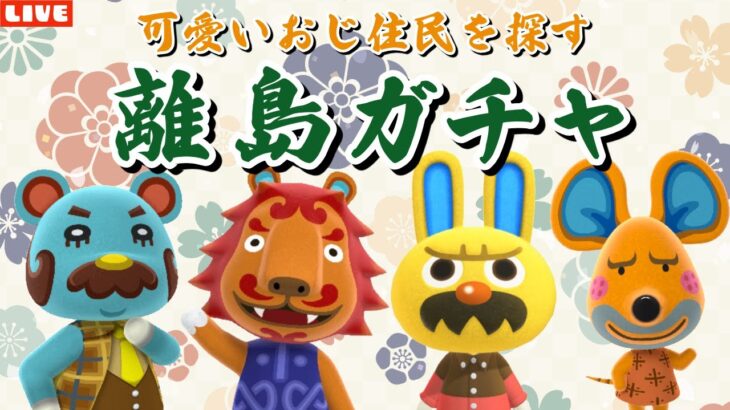 【あつ森】離島ガチャ！可愛いおじさん住民を探すライブ配信！【あつまれ どうぶつの森】