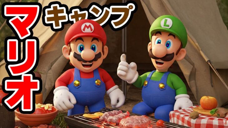 マリオキャンプをあつ森とおもちゃで遊んだ（アナケナとカルちゃんとダーくんとママケナ）