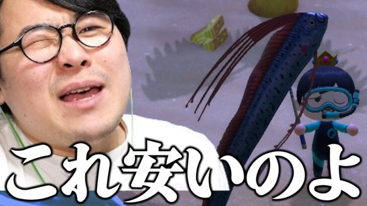 【あつ森】2日目で激レア魚を釣ってしまい感覚がおかしくなった男【ダイジェスト】