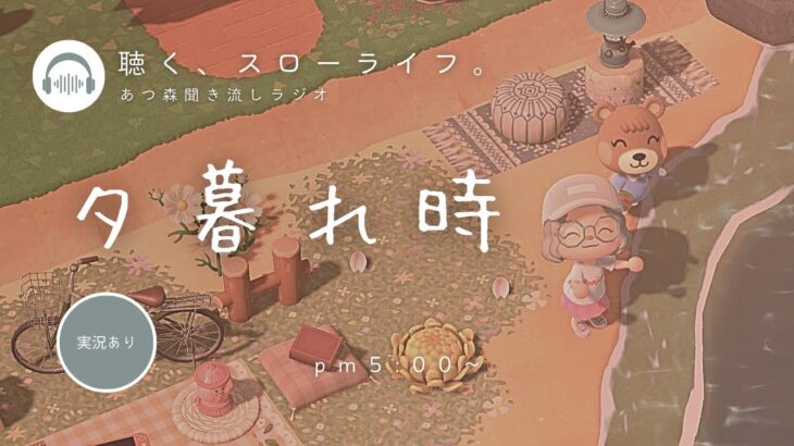 【睡眠・作業用BGM】あつ森雑談ラジオ｜夕方リラックスさんぽ_PM5時～6時のBGM《まったり島生活配信》