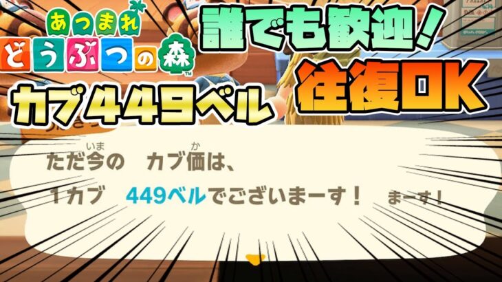 【あつ森】カブ４４９ベル！誰でも来訪OK！往復もOK！注意事項あり