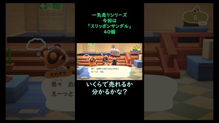 【あつ森】　一気売り シリーズ  Part1265 今回は 【スリッポンサンダル】 40個 いくらか分かるかい？