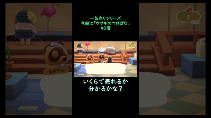 【あつ森】　一気売り シリーズ  Part1279 今回は 【ウサギのつけばな】 40個 いくらか分かるかい？