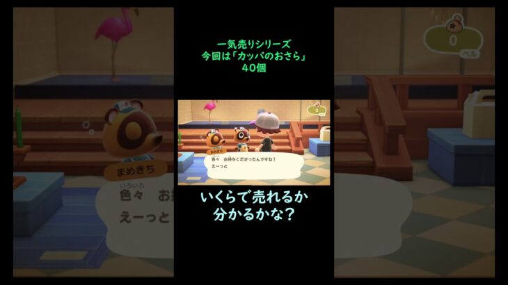 【あつ森】　一気売り シリーズ  Part1280 今回は 【カッパのおさら】 40個 いくらか分かるかい？