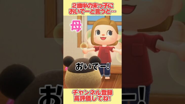 ２歳半の末っ子に家族みんなでおいでーと言ってみると、、#あつ森 #あつまれどうぶつの森 #shorts