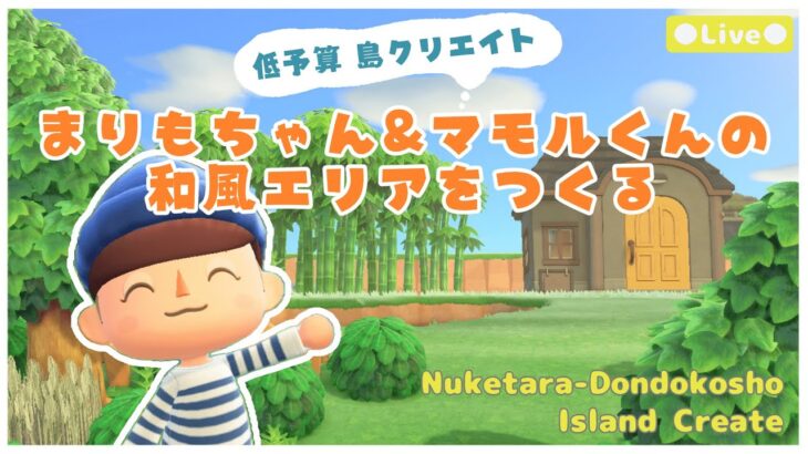 【あつ森 | ライブ】まりもちゃん＆マモルくんの和風エリアをつくる【低予算島クリエイト | ぬけたらどんどこしょ島】＃３３
